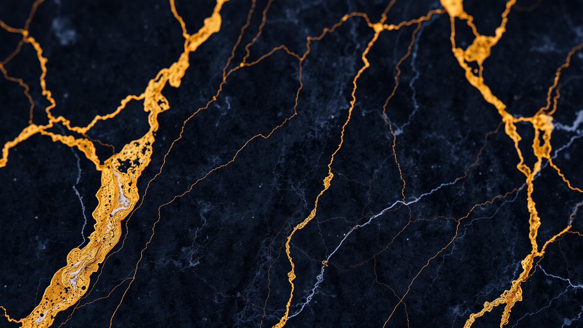 Black marble with gold veining